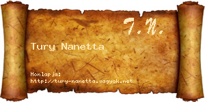 Tury Nanetta névjegykártya